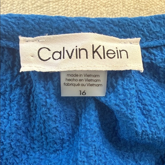 Calvin Klein Sleeveless Tiered Dress in Capri Blue Size 16 - Picture 11 of 13
